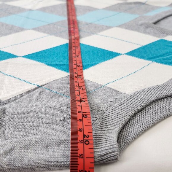 Le Chateau Argyle Sweater Vest Silk Cotton Blend Light Academia Tennis Prep Golf - Picture 5 of 9